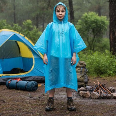 Poncho pluie | Ultra - compact pour enfants - Rando Expert