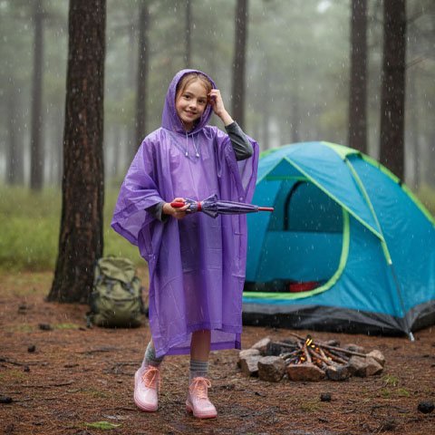 Poncho pluie | Ultra - compact pour enfants - Rando Expert